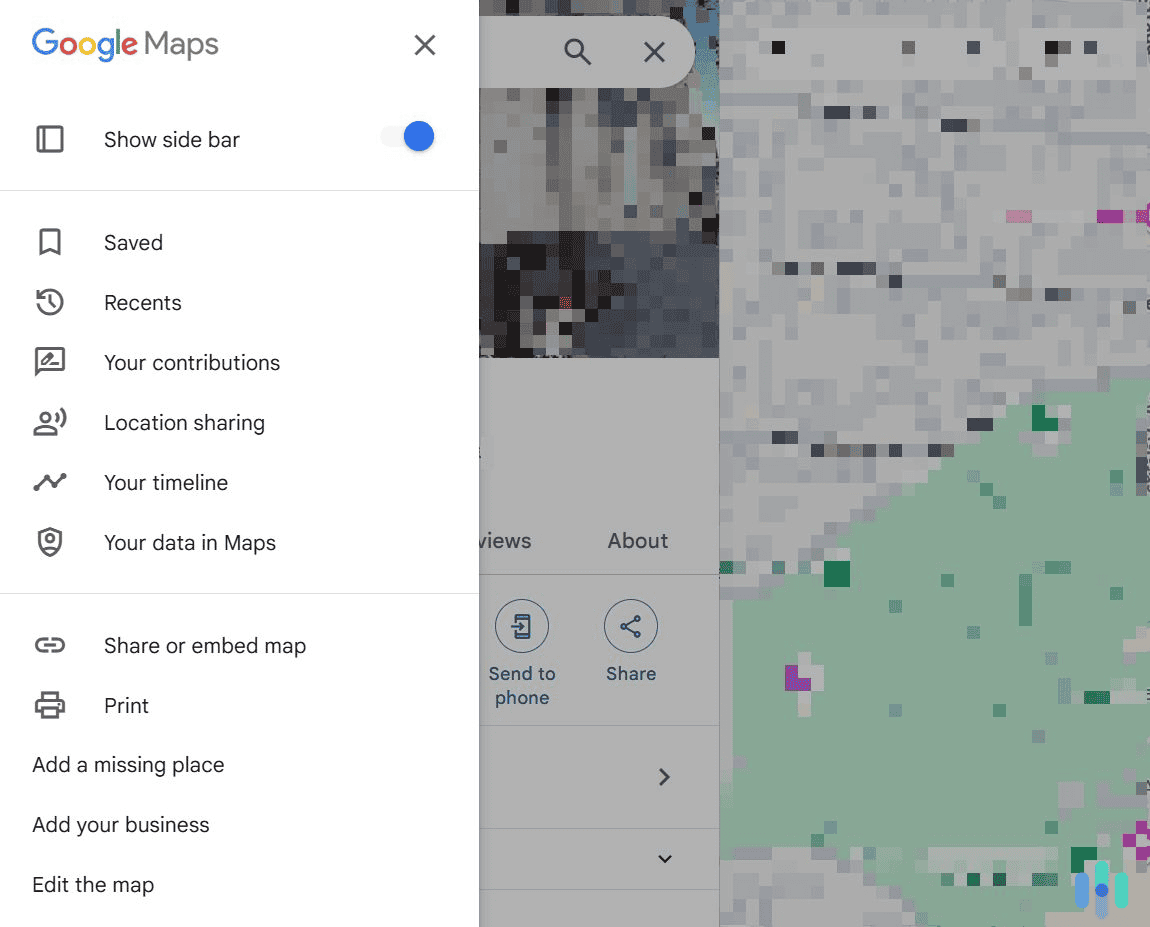 Select the Google Maps data option. Select the Google Maps data option.