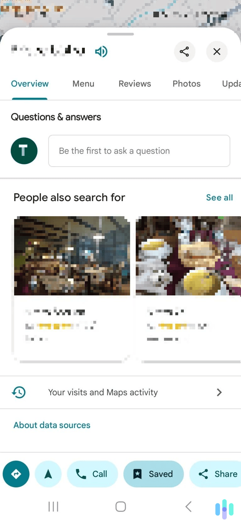 Tap the Maps activity button. Tap the Maps activity button.