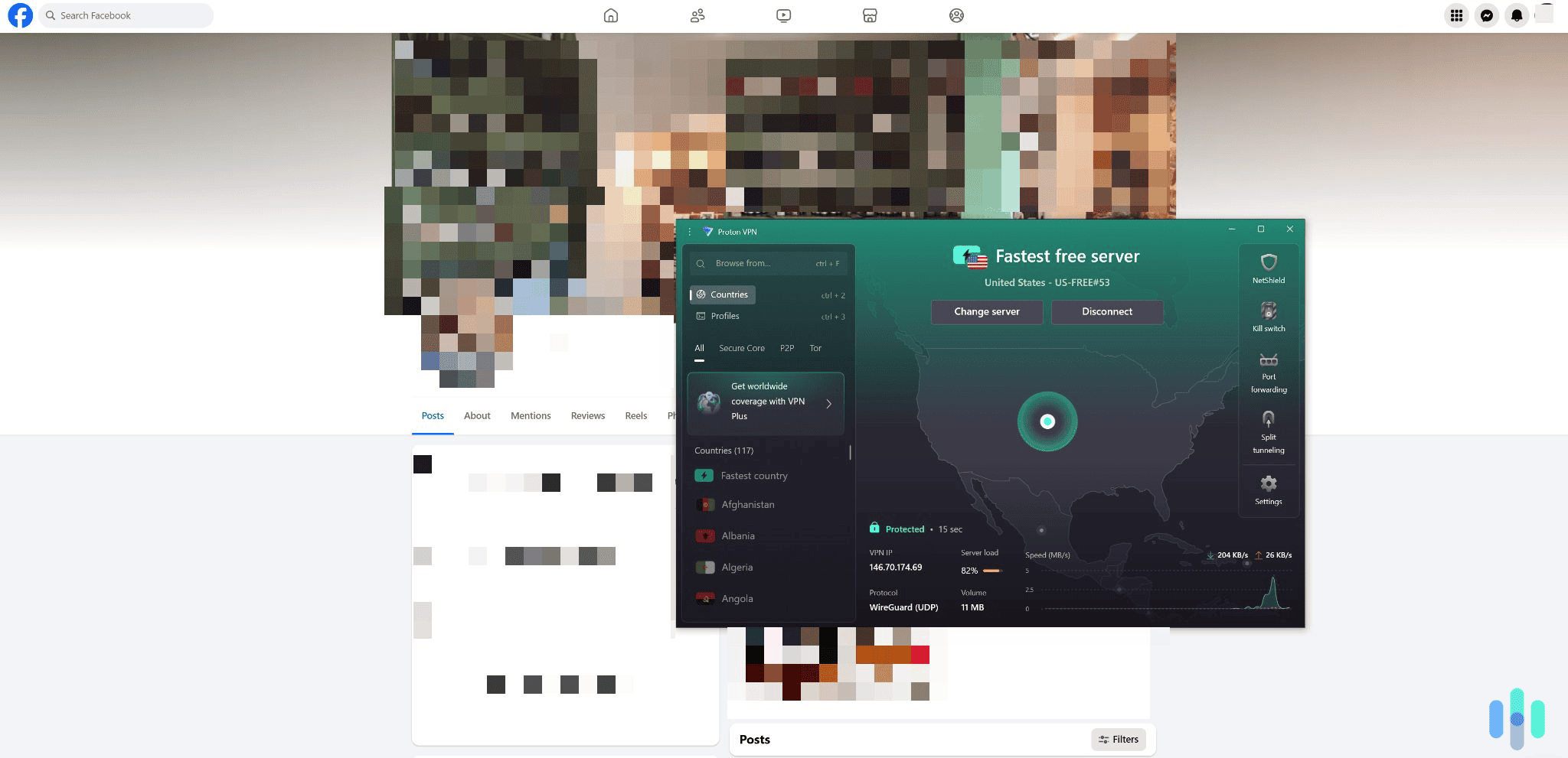 We were always able to access Facebook while connected to Proton VPN. We were always able to access Facebook while connected to Proton VPN.