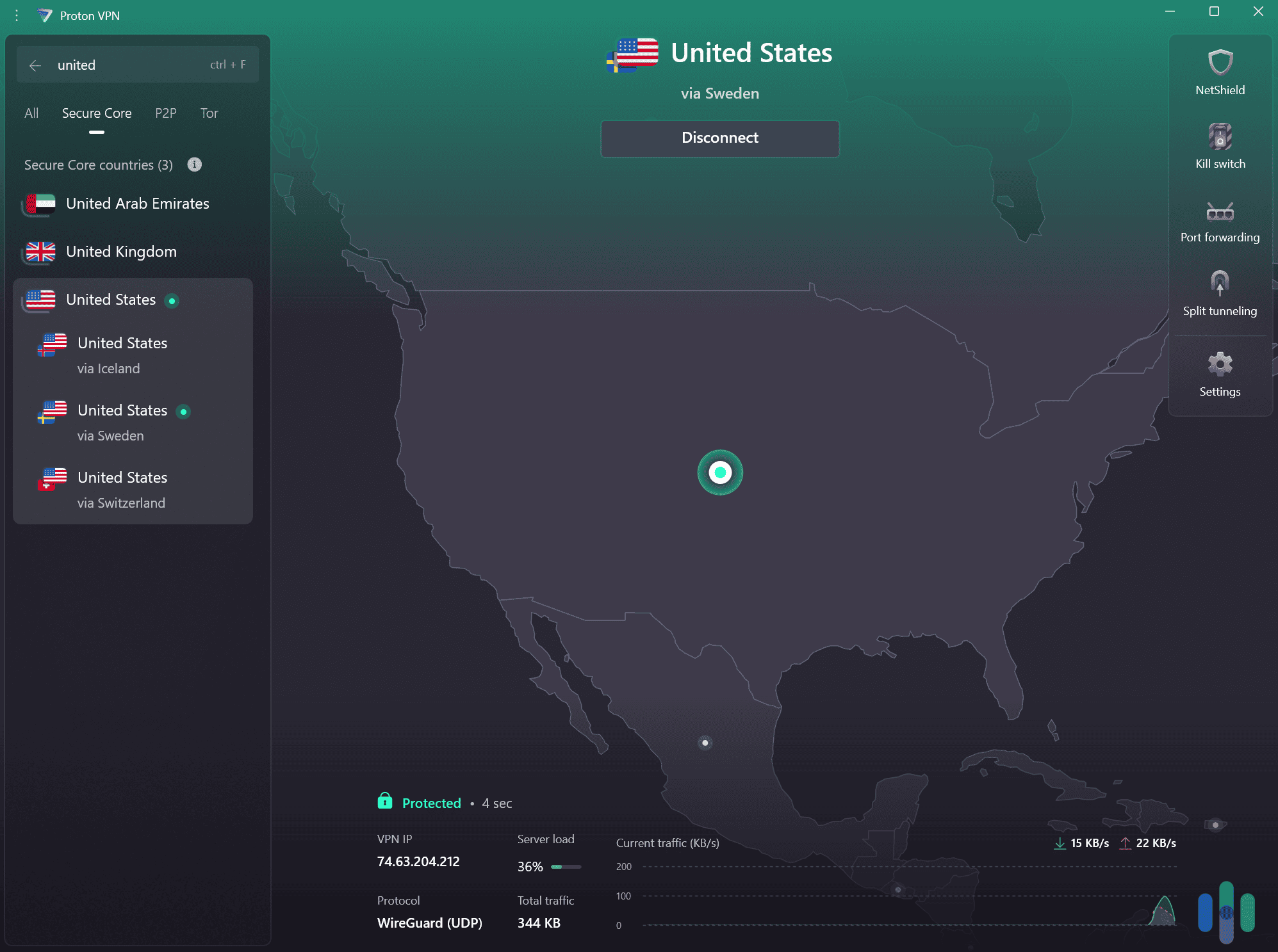 Proton VPN's Secure Core servers offer enhanced privacy.