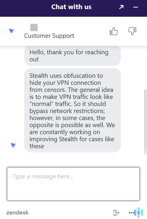 We tested Proton VPN's live chat, and most of its reps were very helpful and responsive.