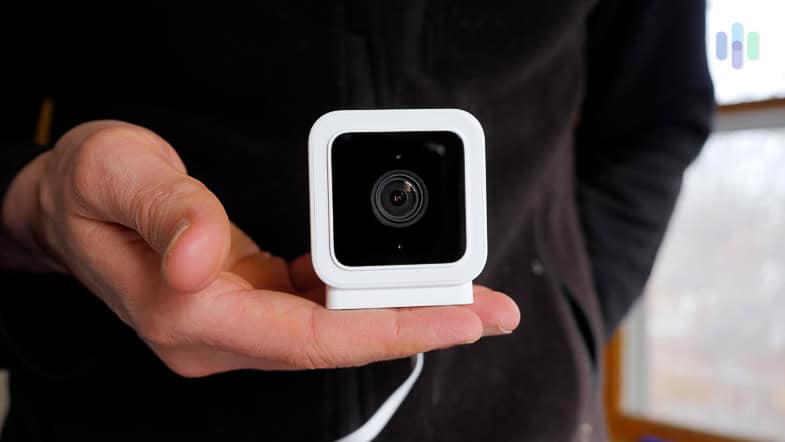 Although it’s not as sleek as we’d like, the Wyze Cam v3 is so small that it didn’t throw off our home’s Feng Shui.