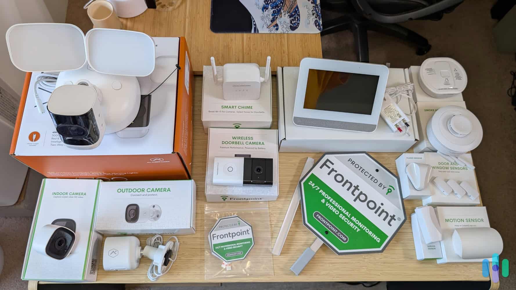 Frontpoint-equipment-on-boxes-on-desk Frontpoint equipment on boxes on desk