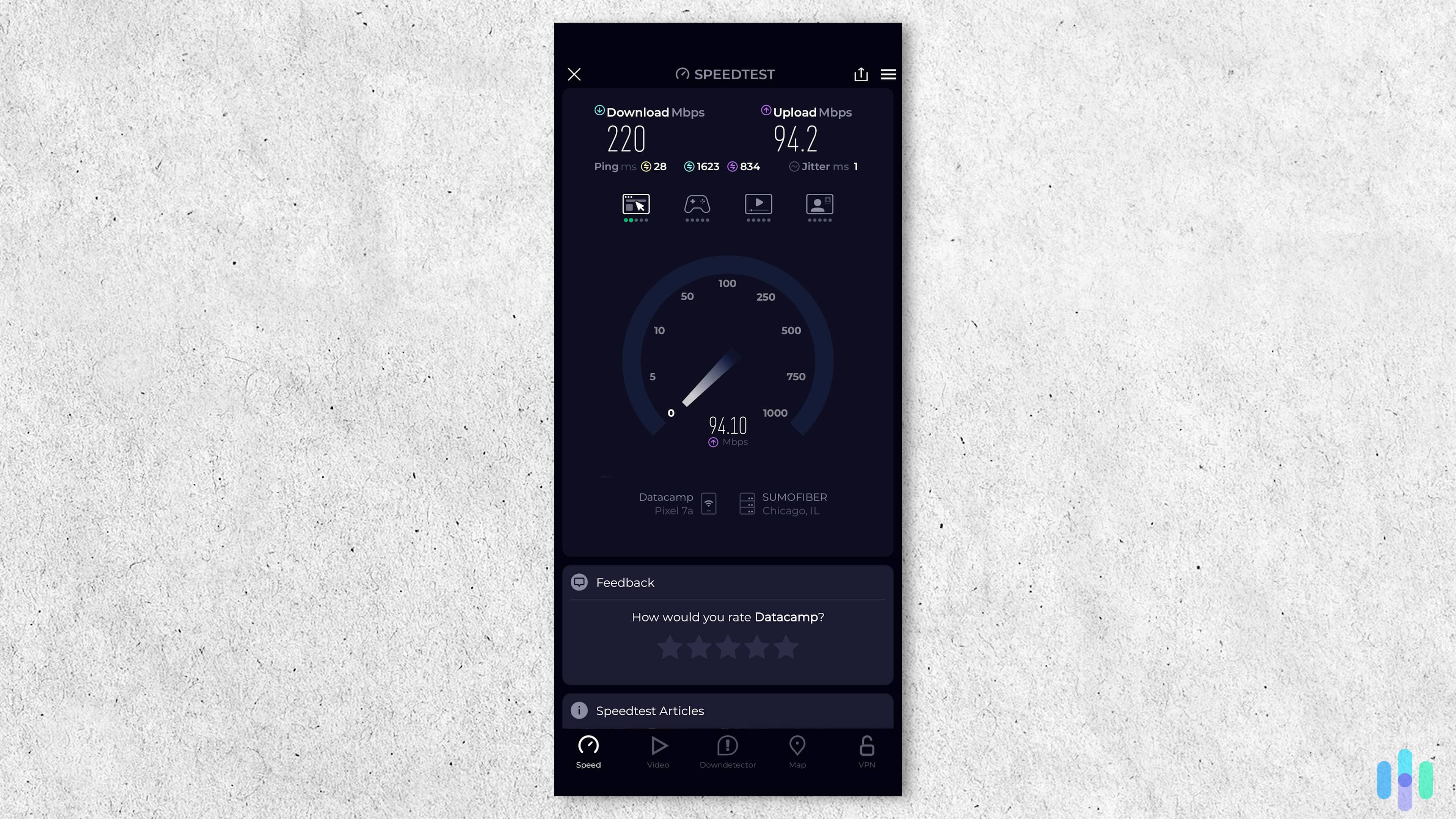 Aura VPN speed test results Testing Aura’s speed on an Android smartphone